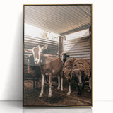 Farmhouse Wall Art: Rustic Barn with Goats and Sheep Country Décor