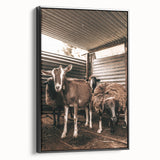 Farmhouse Wall Art: Rustic Barn with Goats and Sheep Country Décor