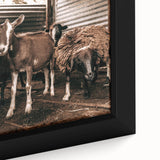 Farmhouse Wall Art: Rustic Barn with Goats and Sheep Country Décor