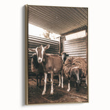 Farmhouse Wall Art: Rustic Barn with Goats and Sheep Country Décor