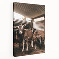 Farmhouse Wall Art: Rustic Barn with Goats and Sheep Country Décor