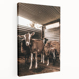 Farmhouse Wall Art: Rustic Barn with Goats and Sheep Country Décor