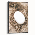 Farmhouse Wall Art: Rustic Egg in Straw Nest Country Décor