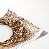 Farmhouse Wall Art: Rustic Egg in Straw Nest Country Décor
