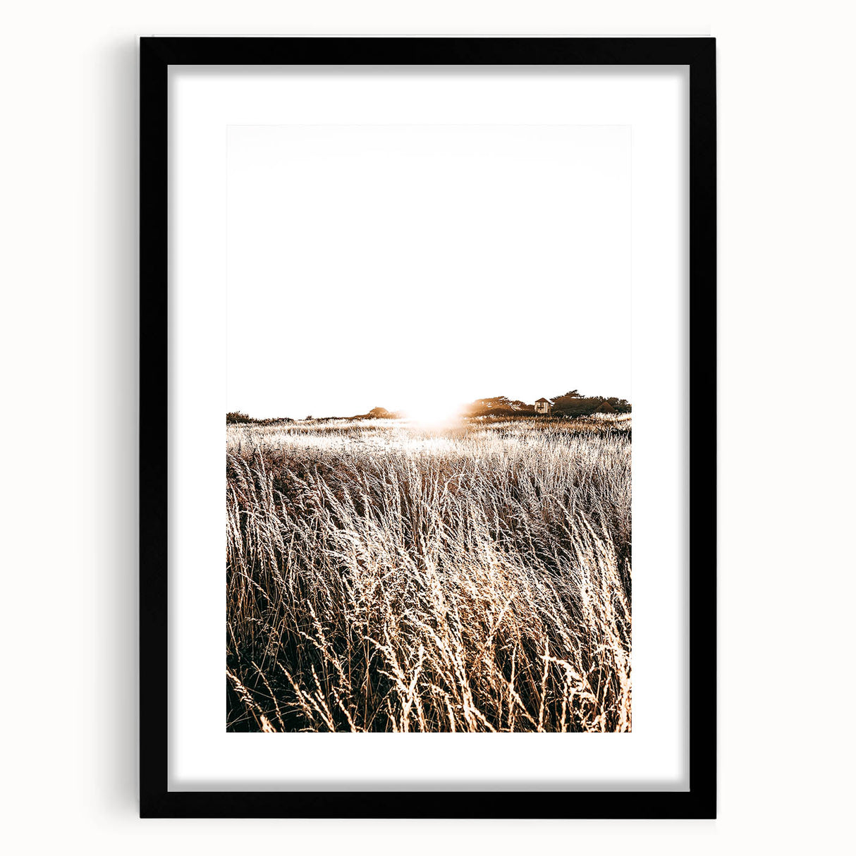Farmhouse Wall Art: Golden Sunset Over Wheat Field Country Décor