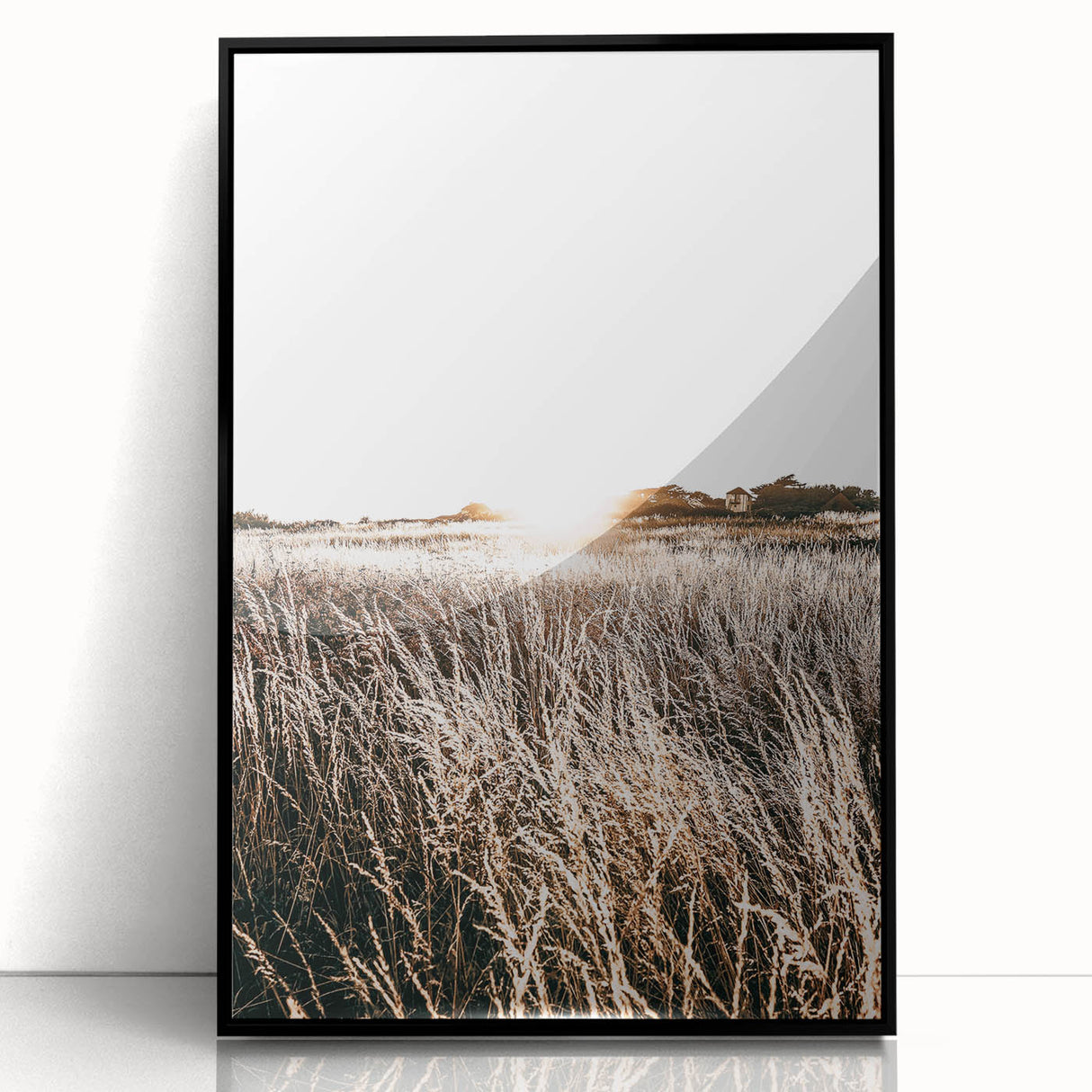 Farmhouse Wall Art: Golden Sunset Over Wheat Field Country Décor