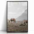 Farmhouse Wall Art: Horses Grazing in Rustic Meadow Country Décor