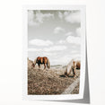 Farmhouse Wall Art: Horses Grazing in Rustic Meadow Country Décor