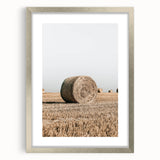 Farmhouse Wall Art: Hay Bales in Open Field Country Décor