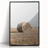 Farmhouse Wall Art: Hay Bales in Open Field Country Décor