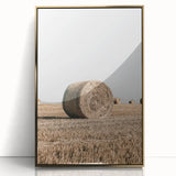 Farmhouse Wall Art: Hay Bales in Open Field Country Décor