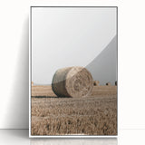 Farmhouse Wall Art: Hay Bales in Open Field Country Décor