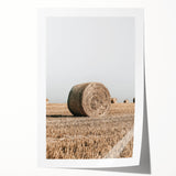 Farmhouse Wall Art: Hay Bales in Open Field Country Décor