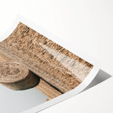 Farmhouse Wall Art: Hay Bales in Open Field Country Décor