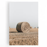 Farmhouse Wall Art: Hay Bales in Open Field Country Décor