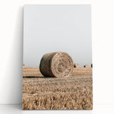 Farmhouse Wall Art: Hay Bales in Open Field Country Décor