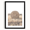Farmhouse Wall Art: Large Hay Bale in Harvest Field Country Décor