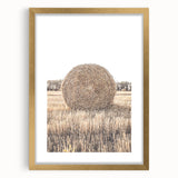 Farmhouse Wall Art: Large Hay Bale in Harvest Field Country Décor