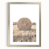 Farmhouse Wall Art: Large Hay Bale in Harvest Field Country Décor