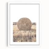 Farmhouse Wall Art: Large Hay Bale in Harvest Field Country Décor