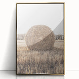 Farmhouse Wall Art: Large Hay Bale in Harvest Field Country Décor