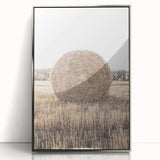 Farmhouse Wall Art: Large Hay Bale in Harvest Field Country Décor