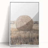Farmhouse Wall Art: Large Hay Bale in Harvest Field Country Décor