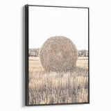 Farmhouse Wall Art: Large Hay Bale in Harvest Field Country Décor