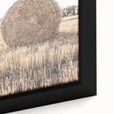 Farmhouse Wall Art: Large Hay Bale in Harvest Field Country Décor