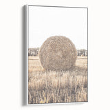 Farmhouse Wall Art: Large Hay Bale in Harvest Field Country Décor