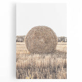 Farmhouse Wall Art: Large Hay Bale in Harvest Field Country Décor