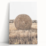 Farmhouse Wall Art: Large Hay Bale in Harvest Field Country Décor