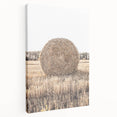 Farmhouse Wall Art: Large Hay Bale in Harvest Field Country Décor