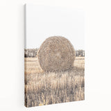 Farmhouse Wall Art: Large Hay Bale in Harvest Field Country Décor