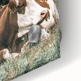 Farmhouse Wall Art: Cows Resting in Mountain Meadow Country Décor