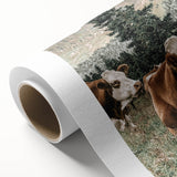 Farmhouse Wall Art: Cows Resting in Mountain Meadow Country Décor