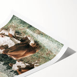 Farmhouse Wall Art: Cows Resting in Mountain Meadow Country Décor