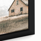 Farmhouse Wall Art: Rustic House with Mountain Backdrop Country Décor