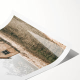 Farmhouse Wall Art: Rustic House with Mountain Backdrop Country Décor