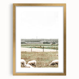 Farmhouse Wall Art: Rustic Country Style with Grazing Sheep Scene