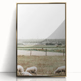 Farmhouse Wall Art: Rustic Country Style with Grazing Sheep Scene