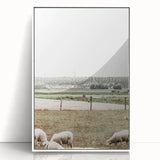 Farmhouse Wall Art: Rustic Country Style with Grazing Sheep Scene