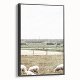 Farmhouse Wall Art: Rustic Country Style with Grazing Sheep Scene