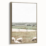 Farmhouse Wall Art: Rustic Country Style with Grazing Sheep Scene
