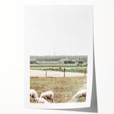 Farmhouse Wall Art: Rustic Country Style with Grazing Sheep Scene