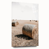 Farmhouse Wall Art: Rolling Hay Bale Scene for Rustic Farmhouse Decor