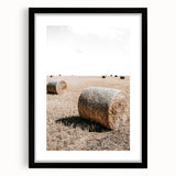 Farmhouse Wall Art: Rolling Hay Bale Scene for Rustic Farmhouse Decor