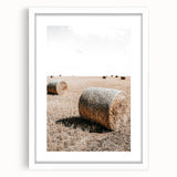 Farmhouse Wall Art: Rolling Hay Bale Scene for Rustic Farmhouse Decor