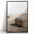 Farmhouse Wall Art: Rolling Hay Bale Scene for Rustic Farmhouse Decor