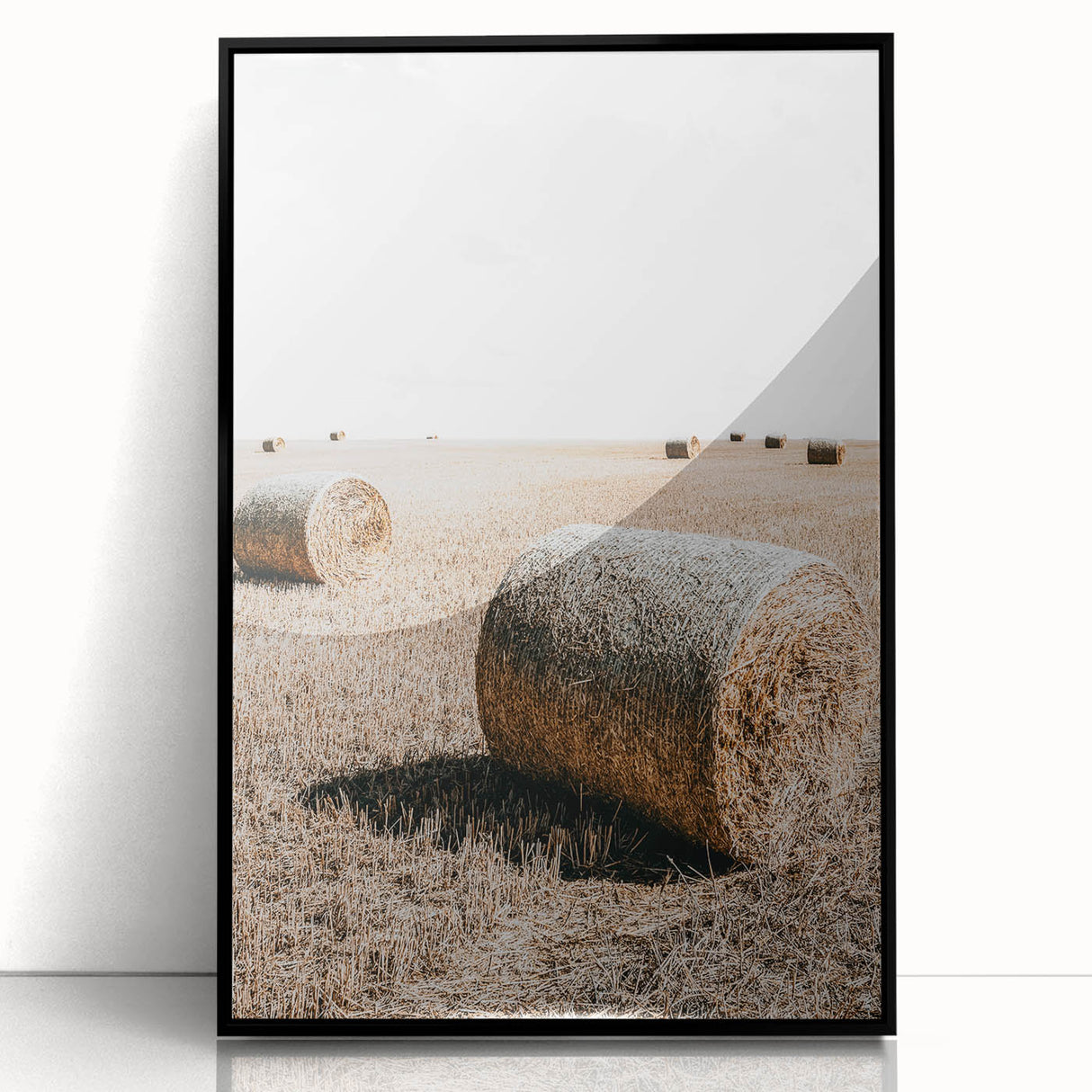 Farmhouse Wall Art: Rolling Hay Bale Scene for Rustic Farmhouse Decor